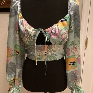 Rue21 Green and Yellow Crop Top Vibrant Style